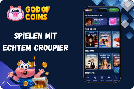 Live Casino im God of Coins Casino mit echten Dealern