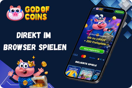 Mobile Version von God of Coins Casino im Browser